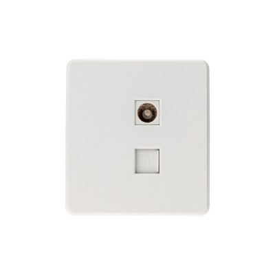 Розетка ROUND компьютерная RJ45 кат6 + TV с/у перламутр KRANZ Розетка ROUND компьютерная RJ45 кат6 + TV с/у перламутр KRANZ