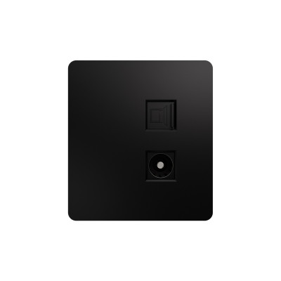 Розетка ROUND компьютерная RJ45 кат6 + TV с/у оникс KRANZ Розетка ROUND компьютерная RJ45 кат6 + TV с/у оникс KRANZ