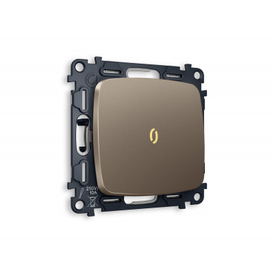 MO632010 Комплект механизма 1-кл выключателя с подсветкой 3200K OMEGA Темная бронза матовый QUANT (OP6320, VM101, G11Y) MO632010 Комплект механизма 1-кл выключателя с подсветкой 3200K OMEGA Темная бронза матовый QUANT (OP6320, VM101, G11Y)