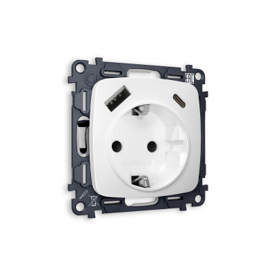 MO130010 Комплект механизма электрической розетки OMEGA Белый матовый 2USB A+C 20W (быстрая зарядка) с/з QUANT (OP1300, VM160) MO130010 Комплект механизма электрической розетки OMEGA Белый матовый 2USB A+C 20W (быстрая зарядка) с/з QUANT (OP1300, VM160)