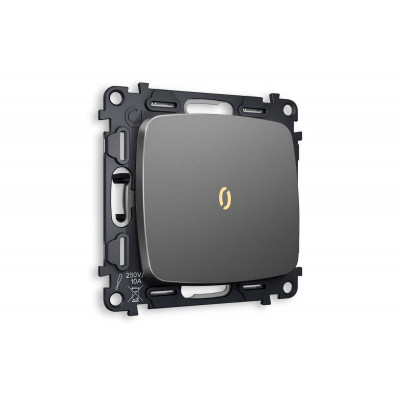 MO652010 Комплект механизма 1-кл выключателя с подсветкой 3200K OMEGA Антрацит серый QUANT (OP6520, VM101, G11Y) MO652010 Комплект механизма 1-кл выключателя с подсветкой 3200K OMEGA Антрацит серый QUANT (OP6520, VM101, G11Y)