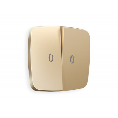 OP6040 Лицевая панель OMEGA (Шампань) для 2-кл выключателей с подсветкой QUANT OP6040 Лицевая панель OMEGA (Шампань) для 2-кл выключателей с подсветкой QUANT