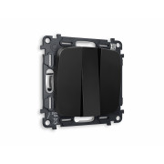 MO805010 Комплект механизма 3-кл выключателя OMEGA Черный матовый 10A-250V QUANT (OP8050, VM133)