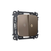 MO634030 Комплект механизма 2-кл проходного выключателя с подсветкой 3200K OMEGA Темная бронза матовый QUANT (OP6340, VM120, G22Y)