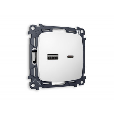 MO131010 Комплект механизма розетки OMEGA Белый матовый 2USB A+C 20W (быстрая зарядка) QUANT (OP1310, VM177) MO131010 Комплект механизма розетки OMEGA Белый матовый 2USB A+C 20W (быстрая зарядка) QUANT (OP1310, VM177)