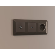 AP6440 Лицевая панель ALFA (Темная бронза матовый) для HDMI розетки QUANT