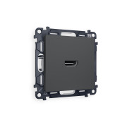 MA914010 Комплект механизма розетки HDMI 2.0 ALFA Графит мягкое касание 40V/500mA 2.0GHz 5-18Gbit/s QUANT (AP9140, VM222)