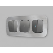 OP6550 Лицевая панель OMEGA (Антрацит серый) для 3-кл выключателей QUANT