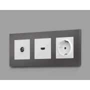 AP1140 Лицевая панель ALFA (Белый глянец) для HDMI розетки QUANT