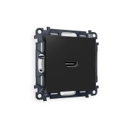 MA814010 Комплект механизма розетки HDMI 2.0 ALFA Черный матовый 40V/500mA 2.0GHz 5-18Gbit/s QUANT (AP8140, VM222)