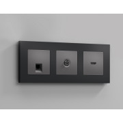 AP6640 Лицевая панель ALFA (Антрацит серый) для HDMI розетки QUANT