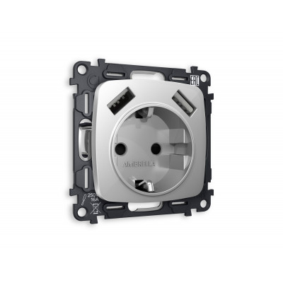 MO409010 Комплект механизма электрической розетки OMEGA Серебро глянец 2USB A+A 18W (быстрая зарядка) с/з QUANT (OP4090, VM155) MO409010 Комплект механизма электрической розетки OMEGA Серебро глянец 2USB A+A 18W (быстрая зарядка) с/з QUANT (OP4090, VM155)