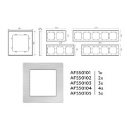 AF550103 Рамка ALFA Platos (Серебро Металл шлифованный) 3-ая