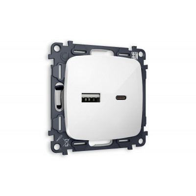 MO111010 Комплект механизма розетки OMEGA Белый глянец 2USB A+C 20W (быстрая зарядка) QUANT (OP1110, VM177) MO111010 Комплект механизма розетки OMEGA Белый глянец 2USB A+C 20W (быстрая зарядка) QUANT (OP1110, VM177)