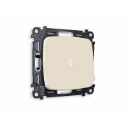 MO322035 Комплект механизма 1-кл проходного выключателя с подсветкой 5600K OMEGA Бежевый матовый QUANT (OP3220, VM105, G25W)