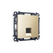 MA612030 Комплект механизма телефонной розетки ALFA Шампань RJ-11(4P4C) с шторкой QUANT (AP6120, VM190)