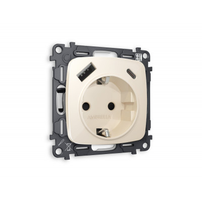 MO310010 Комплект механизма электрической розетки OMEGA Бежевый глянец 2USB A+C 20W (быстрая зарядка) с/з QUANT (OP3100, VM160) MO310010 Комплект механизма электрической розетки OMEGA Бежевый глянец 2USB A+C 20W (быстрая зарядка) с/з QUANT (OP3100, VM160)