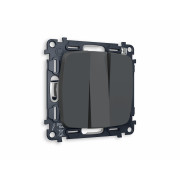 MO905010 Комплект механизма 3-кл выключателя OMEGA Графит мягкое касание 10A-250V QUANT (OP9050, VM133)