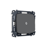 MO902035 Комплект механизма 1-кл проходного выключателя с подсветкой 5600K OMEGA Графит мягкое касание QUANT (OP9020, VM105, G25W)