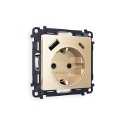 MA610010 Комплект механизма электрической розетки ALFA Шампань 2USB A+C 20W (быстрая зарядка) с/з QUANT (AP6100, VM160)
