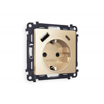 MA610010 Комплект механизма электрической розетки ALFA Шампань 2USB A+C 20W (быстрая зарядка) с/з QUANT (AP6100, VM160) MA610010 Комплект механизма электрической розетки ALFA Шампань 2USB A+C 20W (быстрая зарядка) с/з QUANT (AP6100, VM160)