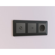AP9140 Лицевая панель ALFA (Графит Мягкое касание) для HDMI розетки QUANT
