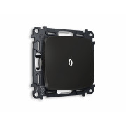 MO802035 Комплект механизма 1-кл проходного выключателя с подсветкой 5600K OMEGA Черный матовый QUANT (OP8020, VM105, G25W)