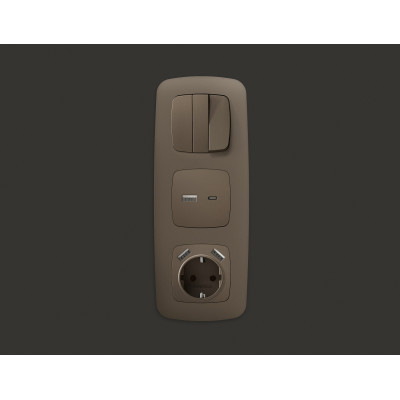 OP6410 Лицевая панель OMEGA (Темная бронза матовый) для розетки 2USB тип A+C QUANT OP6410 Лицевая панель OMEGA (Темная бронза матовый) для розетки 2USB тип A+C QUANT