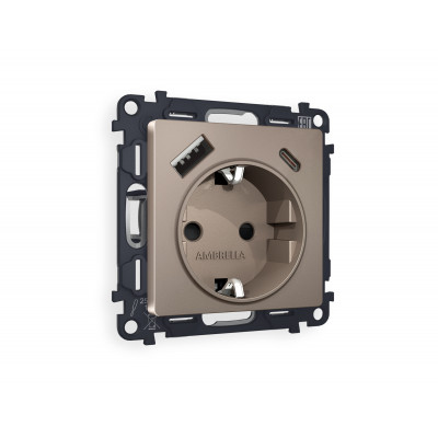 MA640010 Комплект механизма электрической розетки ALFA Темная бронза матовый 2USB A+C 20W (быстрая зарядка) с/з QUANT (AP6400, VM160) MA640010 Комплект механизма электрической розетки ALFA Темная бронза матовый 2USB A+C 20W (быстрая зарядка) с/з QUANT (AP6400, VM160)