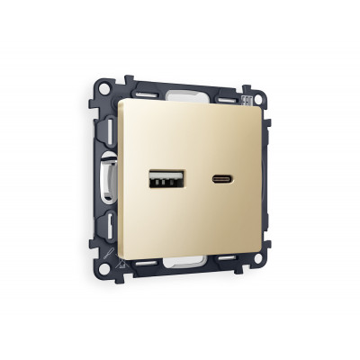 MA611010 Комплект механизма розетки ALFA Шампань 2USB A+C 20W (быстрая зарядка) QUANT (AP6110, VM177) MA611010 Комплект механизма розетки ALFA Шампань 2USB A+C 20W (быстрая зарядка) QUANT (AP6110, VM177)