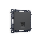 MA912010 Комплект механизма компьютерной розетки ALFA Графит мягкое касание RJ-45(8P8C) CAT6 с шторкой QUANT (AP9120, VM188)
