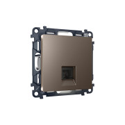 MA642010 Комплект механизма компьютерной розетки ALFA Темная бронза матовый RJ-45(8P8C) CAT6 с шторкой QUANT (AP6420, VM188)