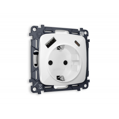 MO110010 Комплект механизма электрической розетки OMEGA Белый глянец 2USB A+C 20W (быстрая зарядка) с/з QUANT (OP1100, VM160) MO110010 Комплект механизма электрической розетки OMEGA Белый глянец 2USB A+C 20W (быстрая зарядка) с/з QUANT (OP1100, VM160)