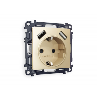MA609010 Комплект механизма электрической розетки ALFA Шампань 2USB A+A 18W (быстрая зарядка) с/з QUANT (AP6060, VM155) MA609010 Комплект механизма электрической розетки ALFA Шампань 2USB A+A 18W (быстрая зарядка) с/з QUANT (AP6060, VM155)
