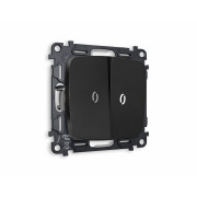 MO804035 Комплект механизма 2-кл проходного выключателя с подсветкой 5600K OMEGA Черный матовый QUANT (OP8040, VM120, G25W)