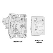 MA330010 Комплект механизма электрической розетки ALFA Бежевый матовый 2USB A+C 20W (быстрая зарядка) с/з QUANT (AP3300, VM160)