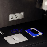 Проходной переключатель встраиваемый VOLTUM S70 двухклавишный 10А, (шелк)