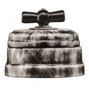 Выключатель керамический 2-клавишный, на 4 положения. Цвет: Art-Nero