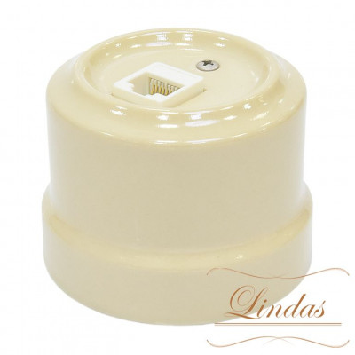 Розетка компьютерная RJ-45 Lindas, цвет: слоновая кость Розетка компьютерная RJ-45 Lindas, цвет: слоновая кость