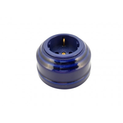 Розетка с/з, цвет azzurra (лазурный), золотистая фурнитура Розетка с/з, цвет azzurra (лазурный), золотистая фурнитура