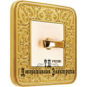 выключатель поворотный одноклавишный fede, цвет: bright gold