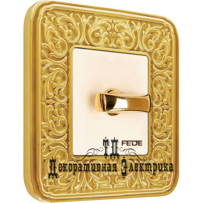 выключатель поворотный одноклавишный fede, цвет: bright gold выключатель поворотный одноклавишный fede, цвет: bright gold