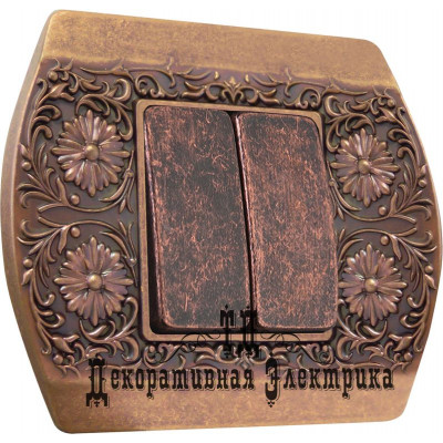 выключатель двухлавишный fede, цвет: rustic copper выключатель двухлавишный fede, цвет: rustic copper