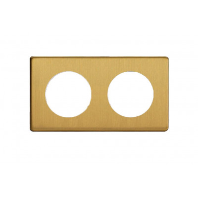 Рамка на 2 поста гор/верт, цвет Brushed Brass (матовая латунь) Рамка на 2 поста гор/верт, цвет Brushed Brass (матовая латунь)