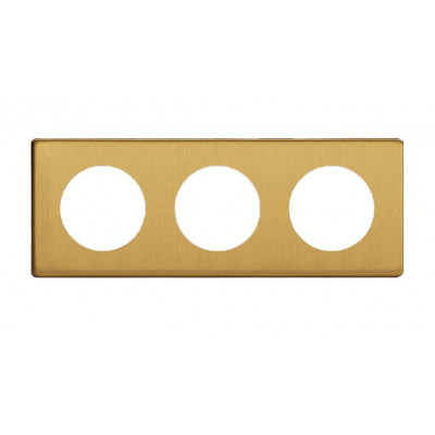 Рамка на 3 поста гор/верт, цвет Brushed Brass (матовая латунь) Рамка на 3 поста гор/верт, цвет Brushed Brass (матовая латунь)