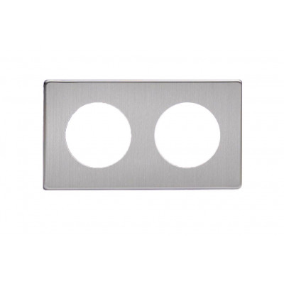 Рамка на 2 поста гор/верт, цвет Brushed Steel (матовая сталь) Рамка на 2 поста гор/верт, цвет Brushed Steel (матовая сталь)