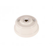 Компьютерная розетка RJ-45 , серебристые колпачки, цвет: белый
