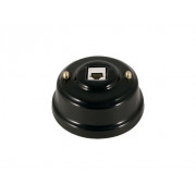 Компьютерная розетка RJ-45 , золотистые колпачки, цвет: чёрный