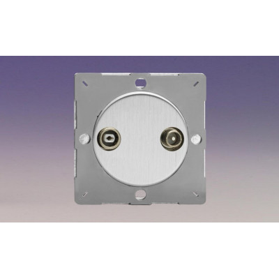 Розетка двойная TV/FM Brushed Steel Розетка двойная TV/FM Brushed Steel
