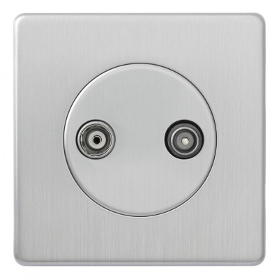 Розетка двойная TV/FM Brushed Steel Розетка двойная TV/FM Brushed Steel